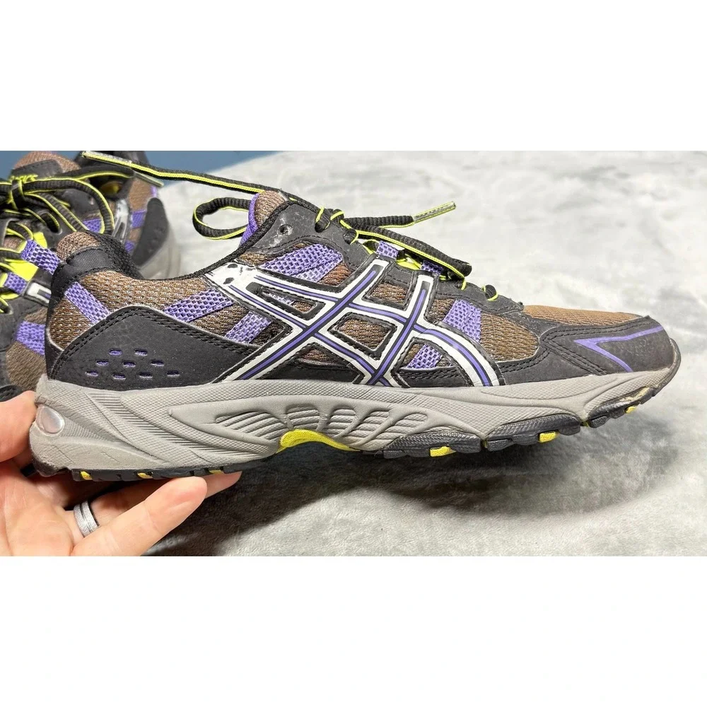 Asics Gel Venture Shoes Womens 8.5 Brown Purple Yellow Trail Running